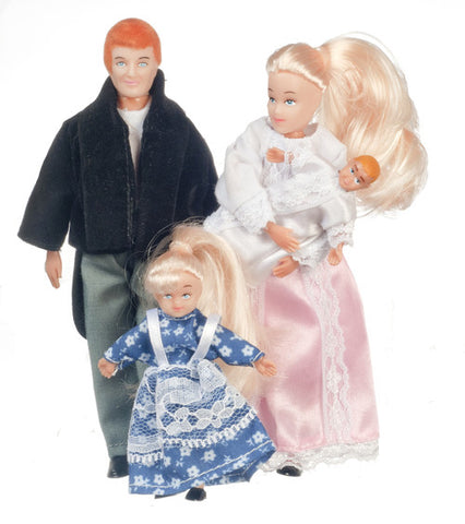 4 Piece Victorian Doll Family Blond