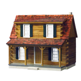 Finished Adirondack Log Cabin Dollhouse Model