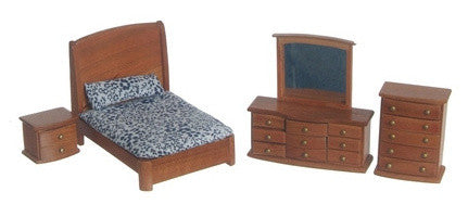 1/2" Pecan Double Bed set of 3