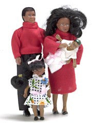 4Pc Black Doll Family - Modern