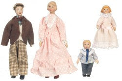 4 Pc Porcelain Doll Family