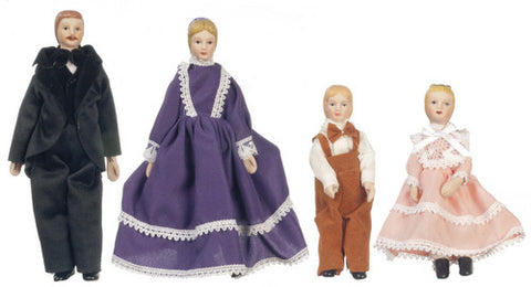 4 Piece Porcelain Doll Family