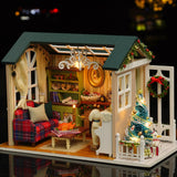 Christmas Diy Miniature Dollhouse Wooden Mini 3d