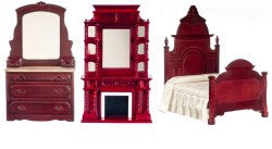 Victorian Mahogany Fireplace/ Bed/ Dresser