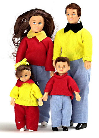 4 Piece Modern Doll Family Brunette