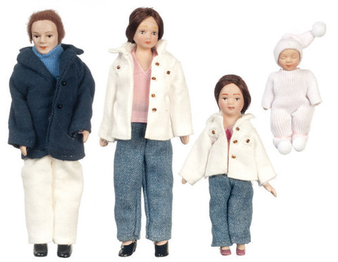 4 Piece Porcelain Doll Family