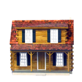 Finished Adirondack Log Cabin Dollhouse Model