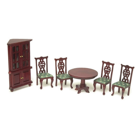 Mahogany & Green Dining Room Set of 6