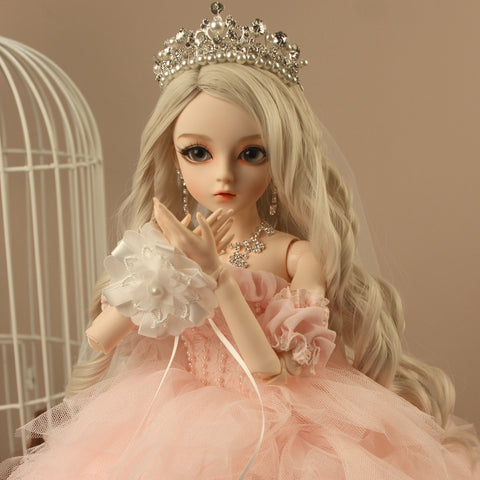 BJD 1/3ball jointed Doll gifts for girl Handpainted makeup fullset Lolita/princess doll with wedding dress CHERRY PINK