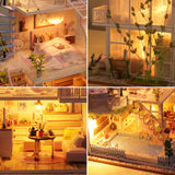 Dollhouse, Toy Family House with 7 pcs Furniture, Play Accessories